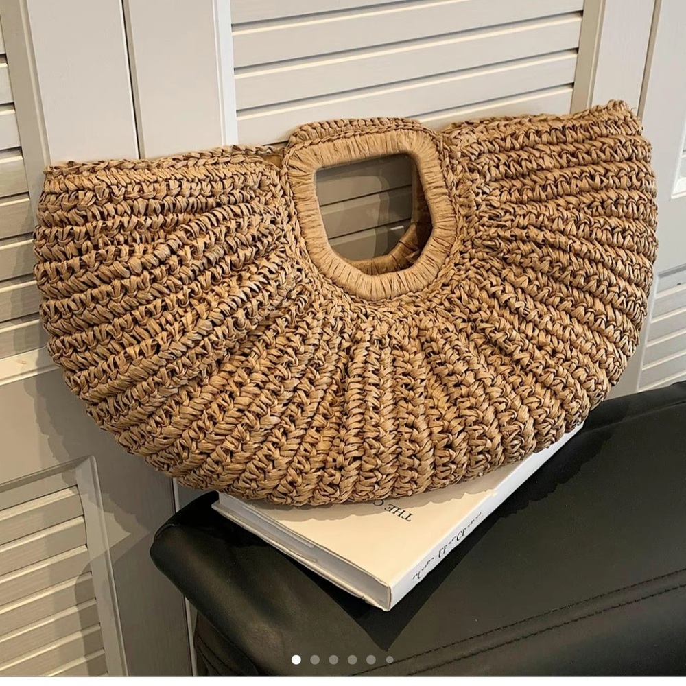 Stylish Tan Woven Handbag